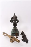 Lot 747 - Large Indian bronze figure of Ganesh, on...