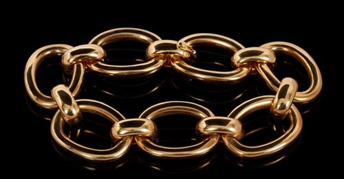 Lot 439 - Fine Cartier 18ct gold bracelet with bold...