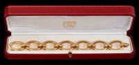 Lot 439 - Fine Cartier 18ct gold bracelet with bold...