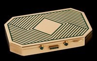Lot 447 - Fine quality Art Deco 18ct gold and green...