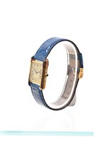 Lot 634 - Ladies' Must de Cartier gold plated tank...