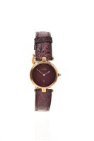 Lot 635 - Ladies' Must de Cartier gold plated wristwatch...