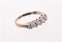 Lot 549 - Diamond five stone ring with five brilliant...