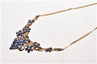 Lot 520 - Sapphire and diamond necklace with 45 oval...
