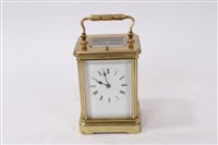 Lot 1159 - Late 19th century repeating carriage clock in...