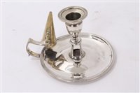 Lot 219 - George III silver chamberstick of circular...