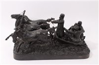 Lot 793 - Russian cast iron sculpture of a troika,...