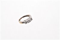 Lot 537 - Diamond three stone ring with three brilliant...