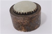 Lot 776 - Chinese white metal and jade mounted box of...