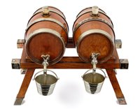 Lot 740 - Pair of early 20th oak and silver plate...