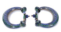 Lot 741 - Pair of 19th century Indian silver and enamel...