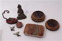 Lot 801 - Antique Tibetan bronze figure of Buddha, 13cm...