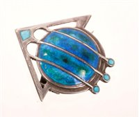 Lot 588 - Edwardian Arts and Crafts silver and blue...