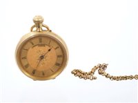 Lot 642 - Late Victorian gold (18k) fob watch with...