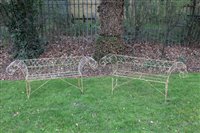 Lot 1264 - Pair of Regency style wire-work benches with...