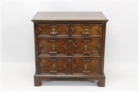 Lot 1240 - 17th century oak geometric moulded chest the...