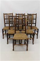 Lot 1241 - Set of six early 19th century spindle back...