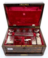 Lot 371 - Victorian coromandel and brass bound toilet...