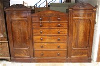 Lot 1330 - William IV mahogany compactum wardrobe with...