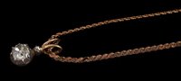Lot 478 - Diamond single stone pendant with an old cut...