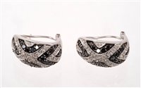 Lot 488 - Pair of 18ct white gold diamond earrings, each...