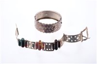 Lot 498 - Victorian Scottish agate and white metal...