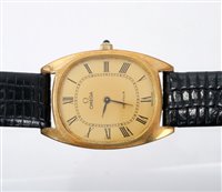 Lot 633 - 1980s gentlemen's Omega De Ville gold plated...