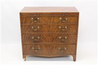 Lot 1247 - George III mahogany crossbanded dressing chest...