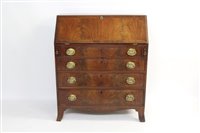 Lot 1263 - George III mahogany and chequer line inlaid...
