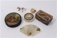 Lot 720 - 19th century papier mache snuff box of...