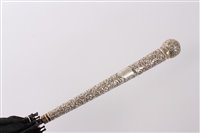 Lot 721 - Edwardian silver handled parasol, by AHM,...