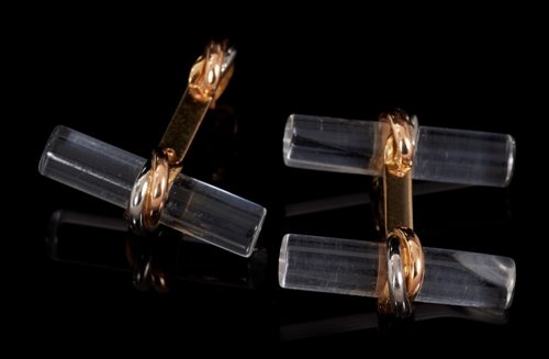 Lot 460 - Pair of Cartier 'Trinity' 18ct gold and rock...