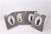Lot 737 - Set of four 19th century Chinese paintings on...