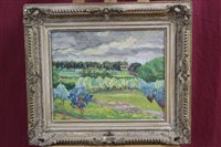 Lot 980 - Benton End School oil on canvas - A Summer...
