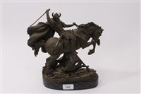 Lot 782 - Modern bronze sculpture of a Viking on...