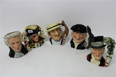 Lot 2165 - Five large Royal Doulton character jugs – Gondolier,
Lobster Man, Vice-Admiral Lord Nelson, The Ring Master and Mozart