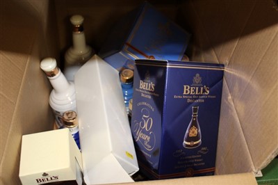 Lot 3810 - Selection of Royal commemorative whisky bottles – including Bells, Moet
& Chandon Champagne, etc (14 bottles)