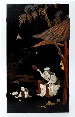 Lot 893 - Japanese shibyama panel