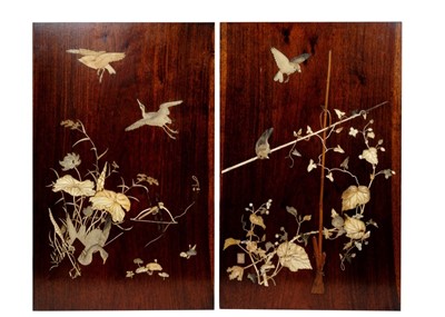 Lot 897 - Pair of late 19th century Japanese shibyama panels