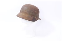 Lot 630 - Second World War Nazi M40 Pattern Steel Helmet with leather lining and single Gold Army / Navy decal to side