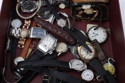 Lot 3237 - Selection of vintage and later watches including two ladies' gold (9ct) cased wristwatches