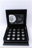 Lot 5 - G.B. Royal Mint The U.K. 50p Silver Proof Sixteen Coin Collection – in case of issue with Certificates of Authenticity (1 coin set)