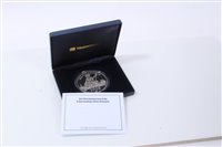 Lot 20 - G.B. Westminster Silver Proof Five-Ounce Britannia ‘D-Day Landings’ 65th Anniv. comm. medallion 2009 - cased with Certificate of Authenticity (1 medallion)