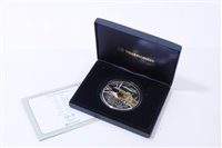 Lot 21 - Guernsey – Westminster Silver Proof Five-Ounce £10 coin with colour image of Hawker Hurricane 2010 - cased with Certificate of Authenticity (1 coin)