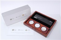 Lot 39 - World – The Royal Australian Mint ‘The Longest Reigning Monarch of The Commonwealth’ silver Three Coin Set – 2015 – to include U.K. £5, Australia $5 and Canada $20 - in case of issue with Certifica...