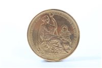 Lot 60 - Peru – gold 50 Pesos 1951 (N.B. with edge knock and other minor rim damage), otherwise GVF – AEF (1 coin)