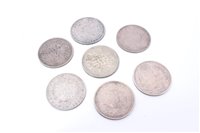 Lot 88 - India – mixed silver Rupees – to include William IV 1835.  GVF, Victoria 1840.  VF, 1862.  GF – AVF, 1877.  GVF, Edward VII 1906.  F, George V 1916.  GVF and George VI 1945.  VF (7 coins)