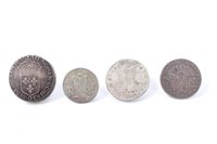 Lot 89 - France – mixed silver coinage – to include Louis XIV Half Ecu 1652o.  VG, Louis XVI 30 Sols 1792L.  GF – AVF, 24 Sols 1784R.  F and 15 Sols 1792W (N.B. rev. scratches), otherwise AVF (4 coins)
