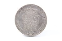 Lot 98 - World – silver crown-sized coins – to include Charles IV Mexico City 8 Reales 1806TH. VF and Italian State of Naples Ferdinand II 120 Grani 1832 (N.B. edge knocks), otherwise VF