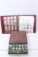 Lot 112 - World – mixed coinage contained in small four-drawer cabinet and coin albums – to include Ancient Greek Ptolemy AE coins (x 2) with more recent silver issues noted and others (qty)